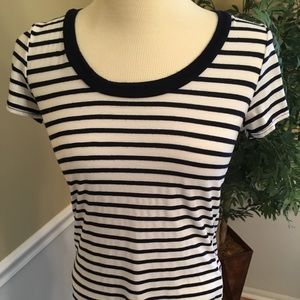 Navy and white stripe tee